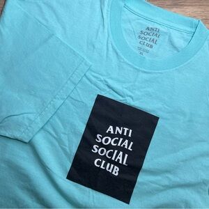 ANTI SOCIAL SOCIAL CLUB ASSC Box Logo T-Shirt Men’s Size XLTeal Blue Cotton